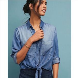 CLOTH & STONE | Tie Front Button Down Top X-Small